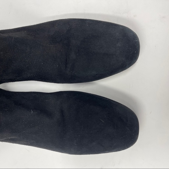 Tory Burch Women's Size 8.5 Selma Softy Suede Riding Logo Black Boots 4196 - Picture 4 of 12